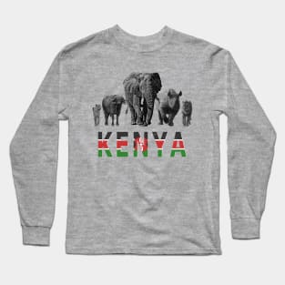 Kenya Wildlife Big Five for Kenya Safari Fans Long Sleeve T-Shirt